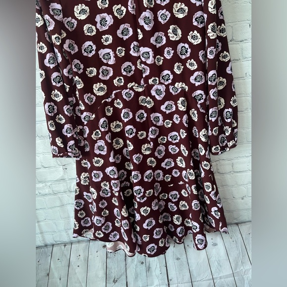Ann Taylor Loft Dark Purple, White & Black floral dress size 8 - Picture 10 of 10